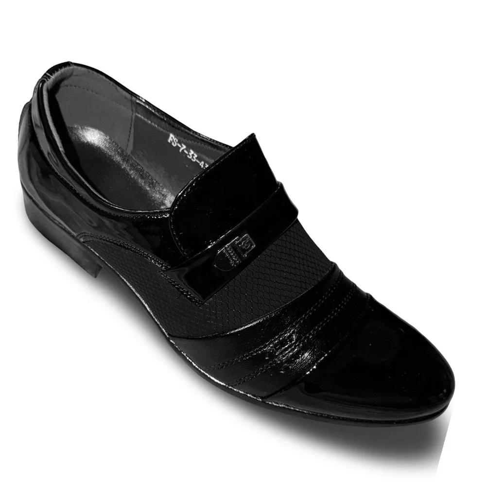 Fashion Shoes Mens Black Patent Textured Slip On Dress Shoes US 9 NEW